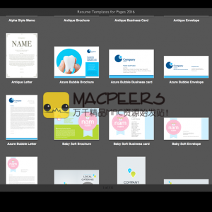 Resume Templates for Pages 2016 v2.1 (Mac OS X)