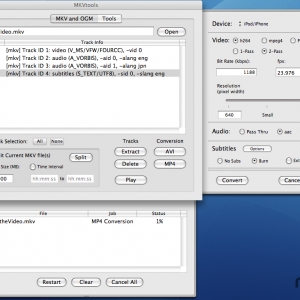 MKVtools for mac 3.4.5 MKV 高清影片格式转换AVI/MP4