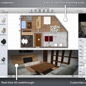 MyFourWalls for mac 1.0.6 室内三维建模工具 室内设计 绿化
