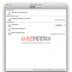 USB Network Gate for mac 3.1 通过互联网远程共享USB设备